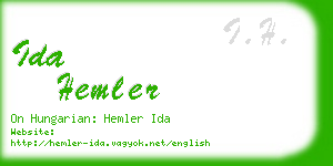 ida hemler business card